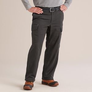 Duluth Trading Men's Dark Brown Fire Hose Fleece-Lined Relaxed Fit Pants 34X32
